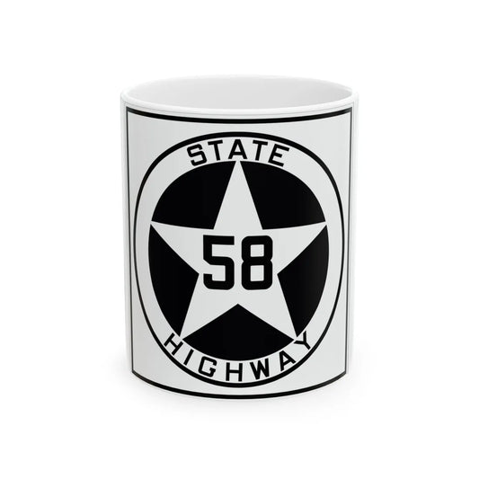 Texas 58 1917 (Texas) (Road Sign) White Coffee Mug 11oz - Go Mug Yourself