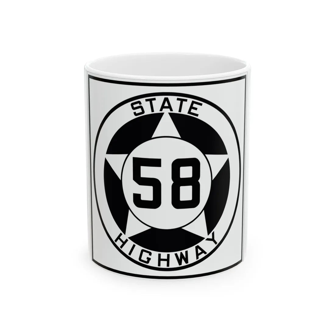 Texas 58 1935 (Texas) (Road Sign) White Coffee Mug 11oz - Go Mug Yourself