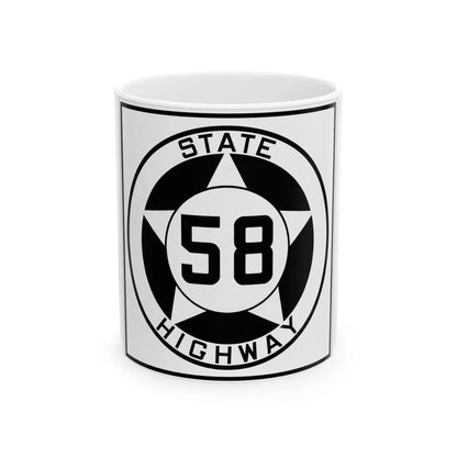Texas 58 1935 (Texas) (Road Sign) White Coffee Mug 11oz - Go Mug Yourself