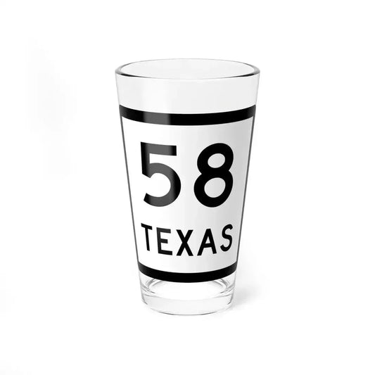 Texas 58 (Texas) (Road Sign) Pint Glass 16oz 16oz - Go Mug Yourself