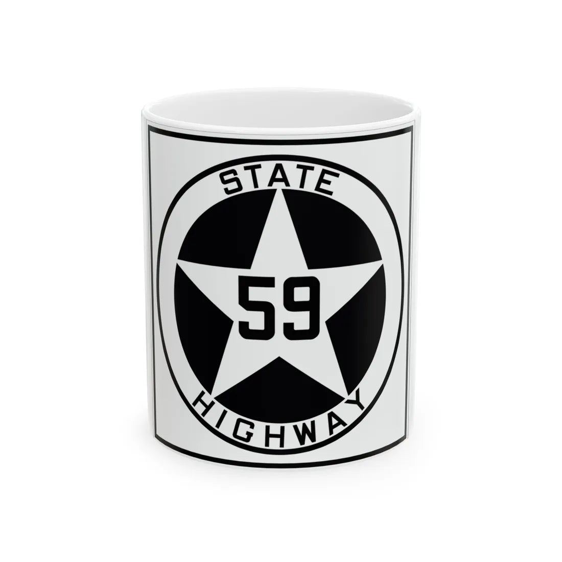 Texas 59 1917 (Texas) (Road Sign) White Coffee Mug 11oz - Go Mug Yourself