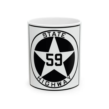 Texas 59 1917 (Texas) (Road Sign) White Coffee Mug 11oz - Go Mug Yourself