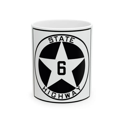 Texas 6 1917 (Texas) (Road Sign) White Coffee Mug 11oz - Go Mug Yourself