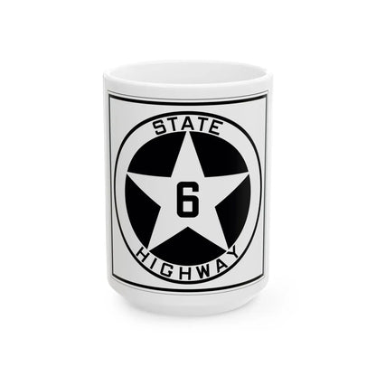 Texas 6 1917 (Texas) (Road Sign) White Coffee Mug 15oz - Go Mug Yourself