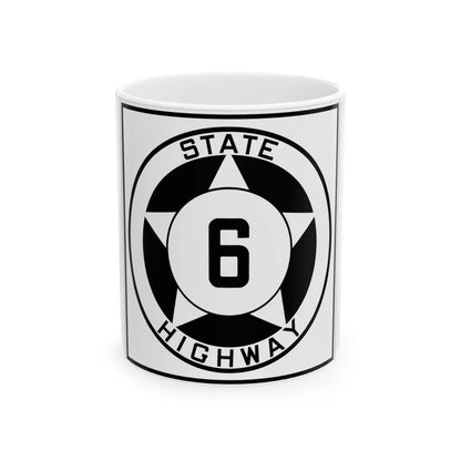 Texas 6 1935 (Texas) (Road Sign) White Coffee Mug 11oz - Go Mug Yourself