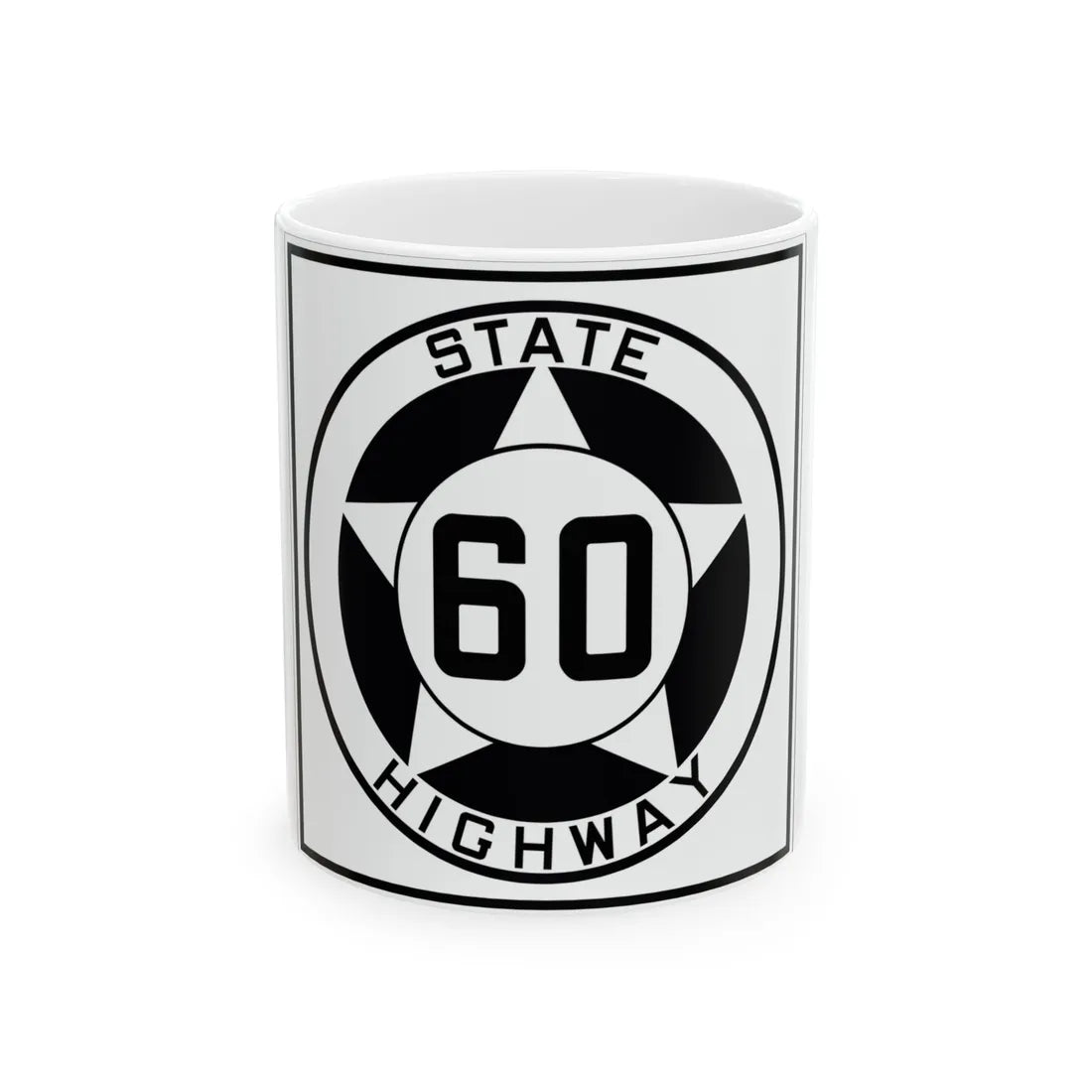Texas 60 1935 (Texas) (Road Sign) White Coffee Mug 11oz - Go Mug Yourself