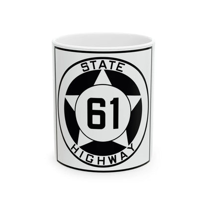 Texas 61 1935 (Texas) (Road Sign) White Coffee Mug 11oz - Go Mug Yourself