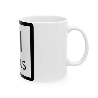 Texas 61 (Texas) (Road Sign) White Coffee Mug - Go Mug Yourself