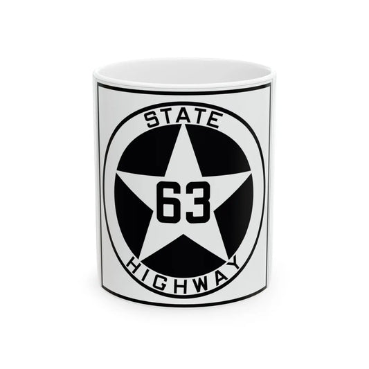 Texas 63 1917 (Texas) (Road Sign) White Coffee Mug 11oz - Go Mug Yourself