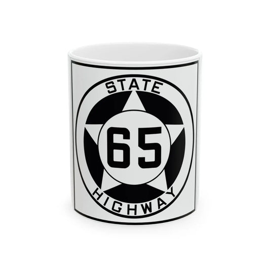 Texas 65 1935 (Texas) (Road Sign) White Coffee Mug 11oz - Go Mug Yourself