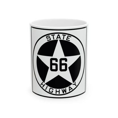 Texas 66 1917 (Texas) (Road Sign) White Coffee Mug 11oz - Go Mug Yourself