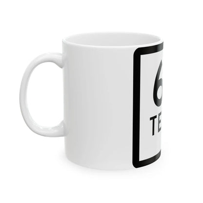 Texas 66-D (Texas) (Road Sign) White Coffee Mug - Go Mug Yourself