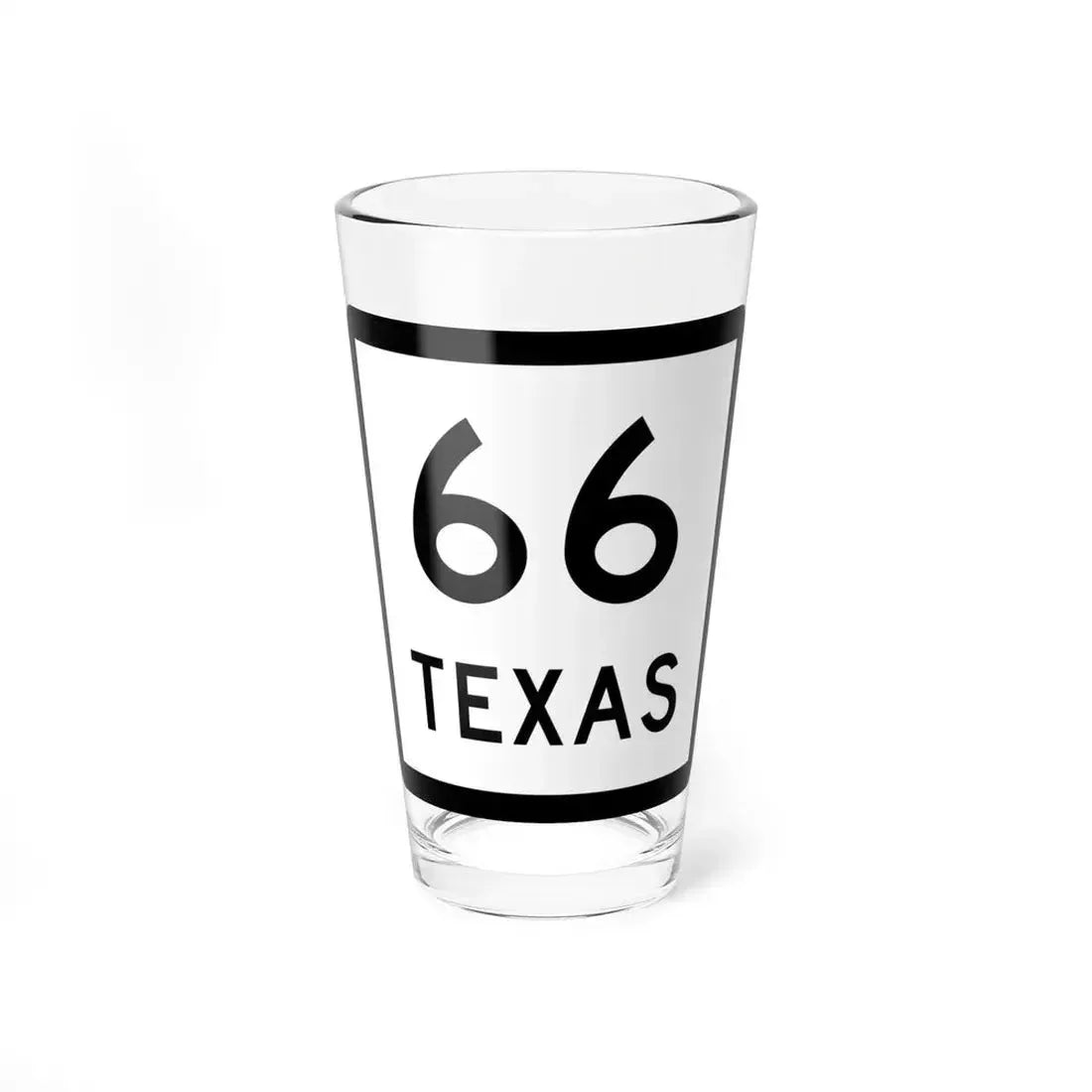 Texas 66 (Texas) (Road Sign) Pint Glass 16oz 16oz - Go Mug Yourself