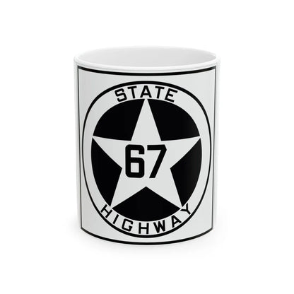 Texas 67 1917 (Texas) (Road Sign) White Coffee Mug 11oz - Go Mug Yourself
