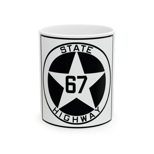 Texas 67 1917 (Texas) (Road Sign) White Coffee Mug 11oz - Go Mug Yourself