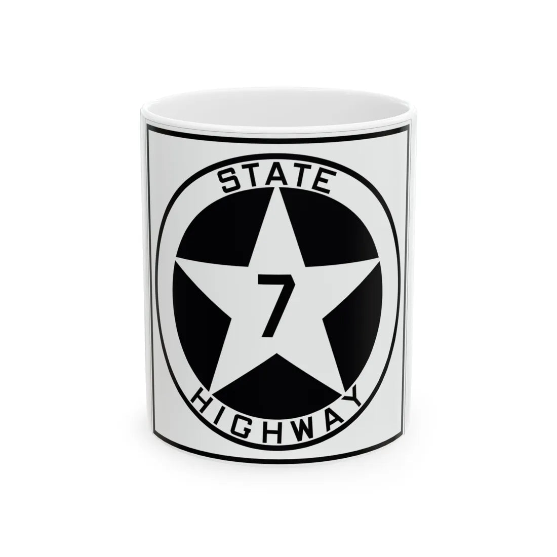 Texas 7 1917 (Texas) (Road Sign) White Coffee Mug 11oz - Go Mug Yourself