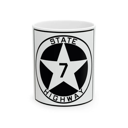 Texas 7 1917 (Texas) (Road Sign) White Coffee Mug 11oz - Go Mug Yourself