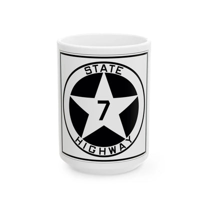 Texas 7 1917 (Texas) (Road Sign) White Coffee Mug 15oz - Go Mug Yourself