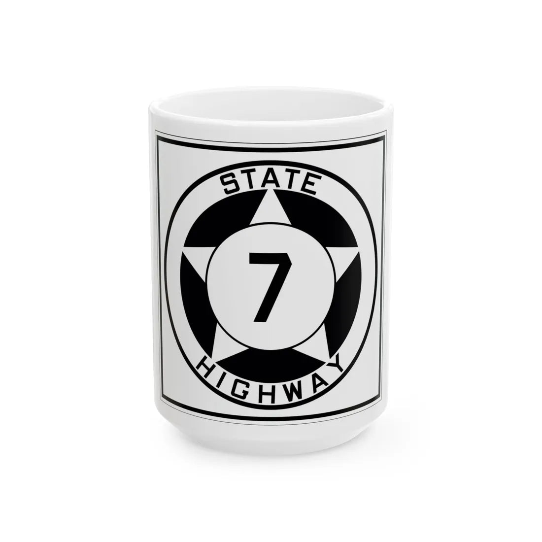 Texas 7 1935 (Texas) (Road Sign) White Coffee Mug 15oz - Go Mug Yourself