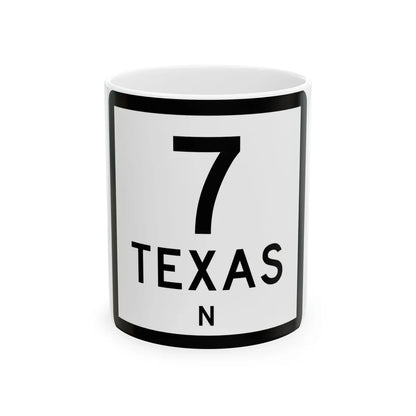 Texas 7-N (Texas) (Road Sign) White Coffee Mug 11oz - Go Mug Yourself