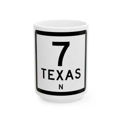 Texas 7-N (Texas) (Road Sign) White Coffee Mug 15oz - Go Mug Yourself