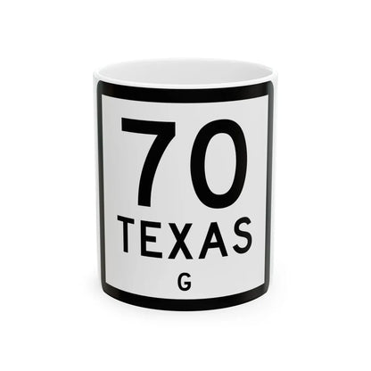 Texas 70-G (Texas) (Road Sign) White Coffee Mug 11oz - Go Mug Yourself