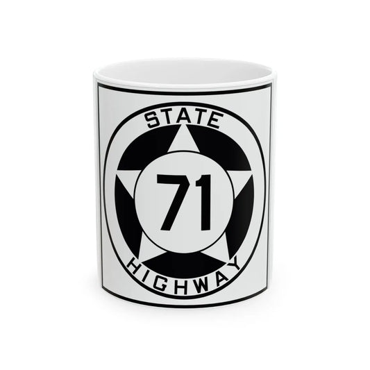 Texas 71 1935 (Texas) (Road Sign) White Coffee Mug 11oz - Go Mug Yourself