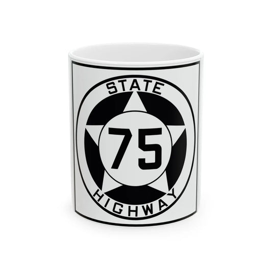 Texas 75 1935 (Texas) (Road Sign) White Coffee Mug 11oz - Go Mug Yourself