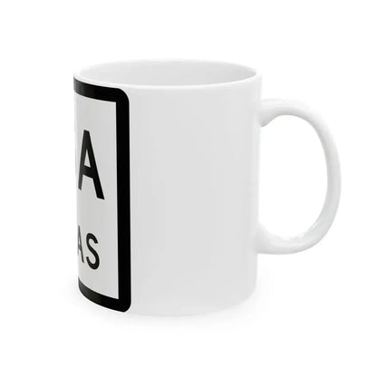 Texas 75A (Texas) (Road Sign) White Coffee Mug - Go Mug Yourself