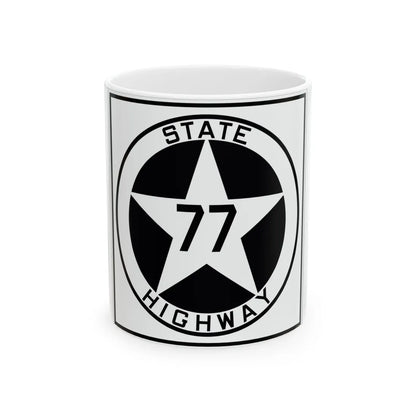 Texas 77 1917 (Texas) (Road Sign) White Coffee Mug 11oz - Go Mug Yourself