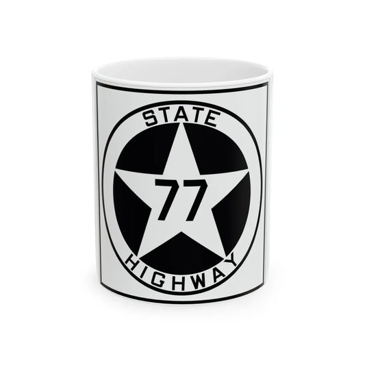 Texas 77 1917 (Texas) (Road Sign) White Coffee Mug 11oz - Go Mug Yourself