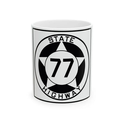 Texas 77 1935 (Texas) (Road Sign) White Coffee Mug 11oz - Go Mug Yourself