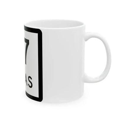 Texas 77 (Texas) (Road Sign) White Coffee Mug - Go Mug Yourself