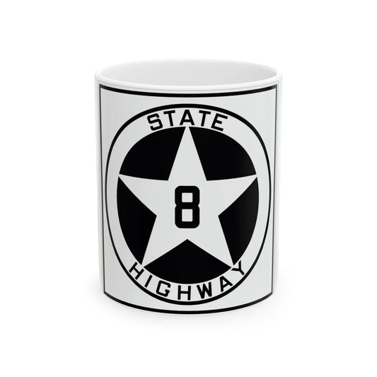 Texas 8 1917 (Texas) (Road Sign) White Coffee Mug 11oz - Go Mug Yourself