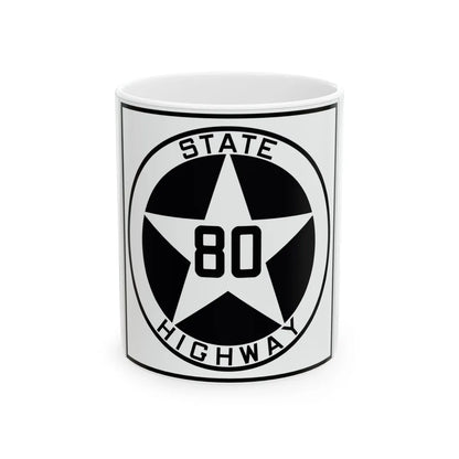 Texas 80 1917 (Texas) (Road Sign) White Coffee Mug 11oz - Go Mug Yourself