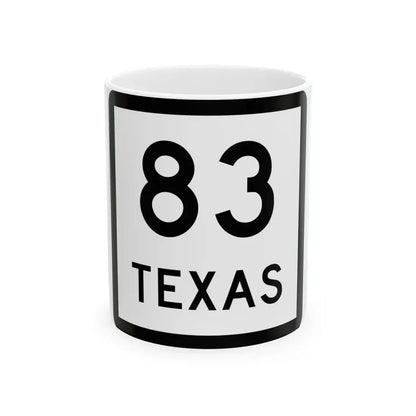 Texas 83 (Texas) (Road Sign) White Coffee Mug 11oz - Go Mug Yourself