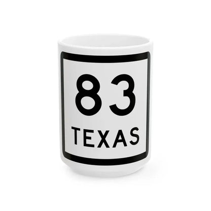 Texas 83 (Texas) (Road Sign) White Coffee Mug 15oz - Go Mug Yourself