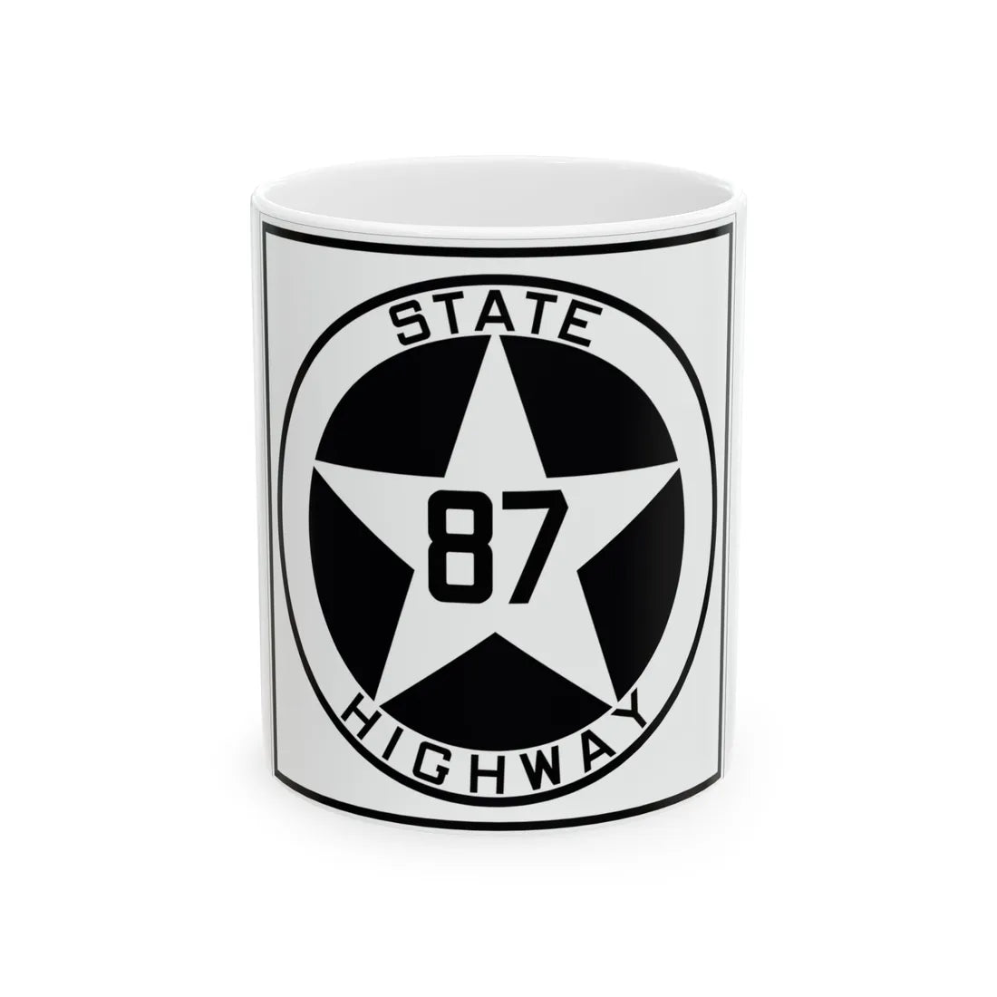 Texas 87 1917 (Texas) (Road Sign) White Coffee Mug 11oz - Go Mug Yourself