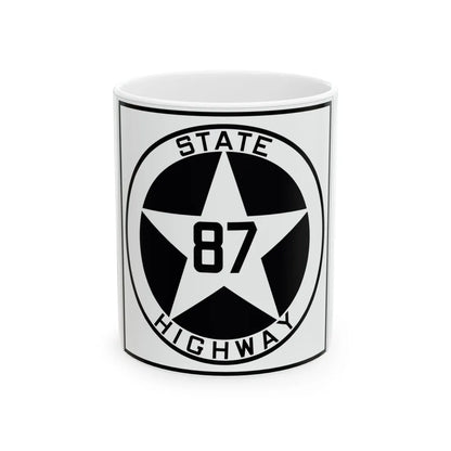 Texas 87 1917 (Texas) (Road Sign) White Coffee Mug 11oz - Go Mug Yourself