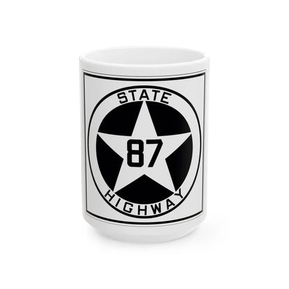 Texas 87 1917 (Texas) (Road Sign) White Coffee Mug 15oz - Go Mug Yourself