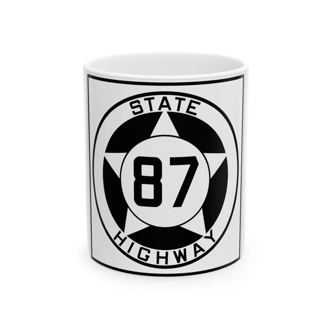 Texas 87 1935 (Texas) (Road Sign) White Coffee Mug 11oz - Go Mug Yourself