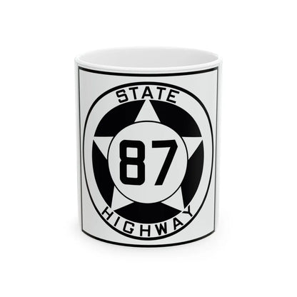 Texas 87 1935 (Texas) (Road Sign) White Coffee Mug 11oz - Go Mug Yourself