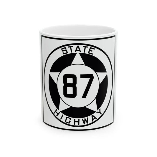Texas 87 1935 (Texas) (Road Sign) White Coffee Mug 11oz - Go Mug Yourself