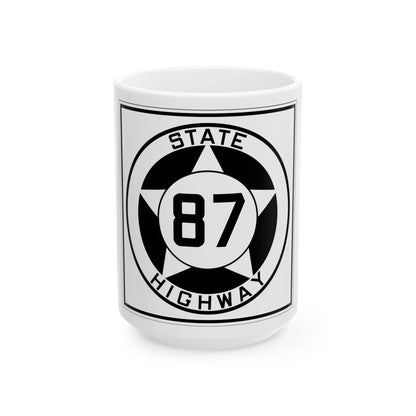 Texas 87 1935 (Texas) (Road Sign) White Coffee Mug 15oz - Go Mug Yourself