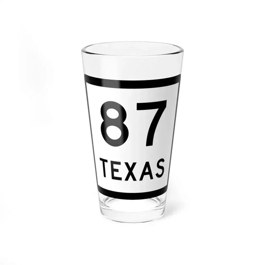Texas 87 (Texas) (Road Sign) Pint Glass 16oz 16oz - Go Mug Yourself