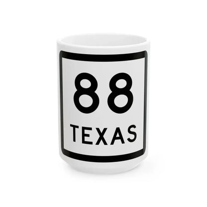 Texas 88 (Texas) (Road Sign) White Coffee Mug 15oz - Go Mug Yourself