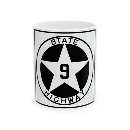 Texas 9 1917 (Texas) (Road Sign) White Coffee Mug 11oz - Go Mug Yourself