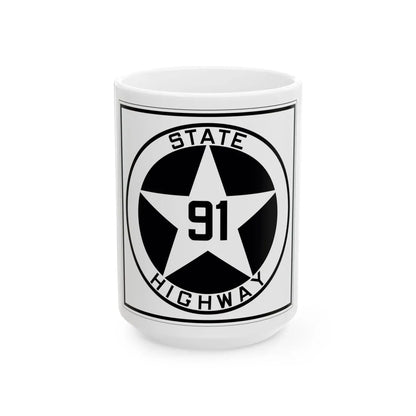 Texas 91 1917 (Texas) (Road Sign) White Coffee Mug 15oz - Go Mug Yourself