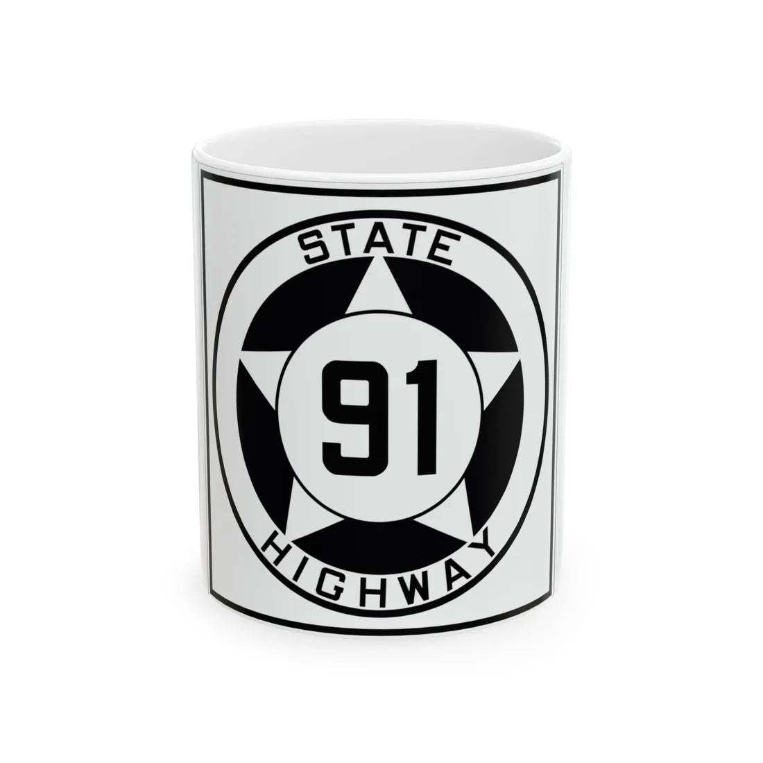 Texas 91 1935 (Texas) (Road Sign) White Coffee Mug 11oz - Go Mug Yourself