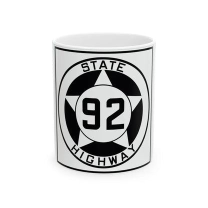 Texas 92 1935 (Texas) (Road Sign) White Coffee Mug 11oz - Go Mug Yourself